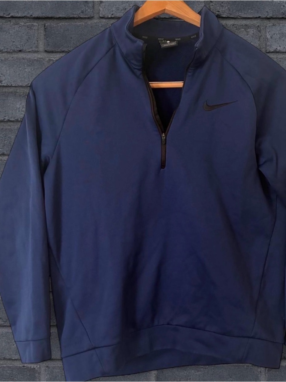 Nike Men's Navy Quarter-Zip Pullover Jacket Size Large